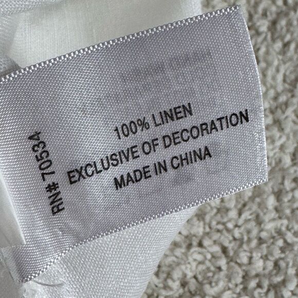 Orvis Top Womens size X Large Linen embroidered Minimalist Boho shirt Gauze - Picture 9 of 10